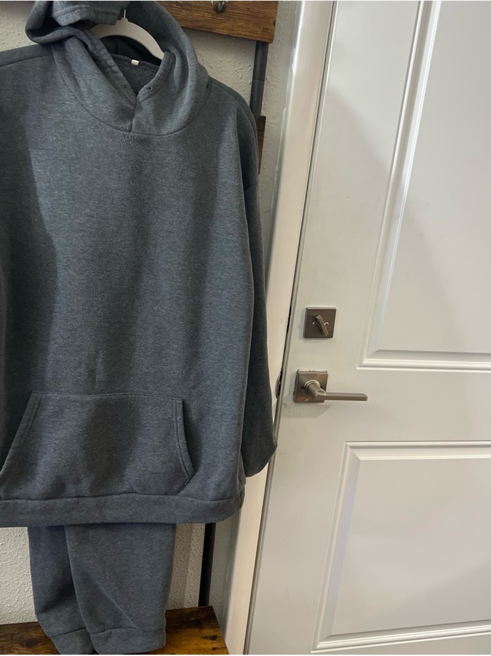 2 piece dark  Gray Fleece  Sweatsuit